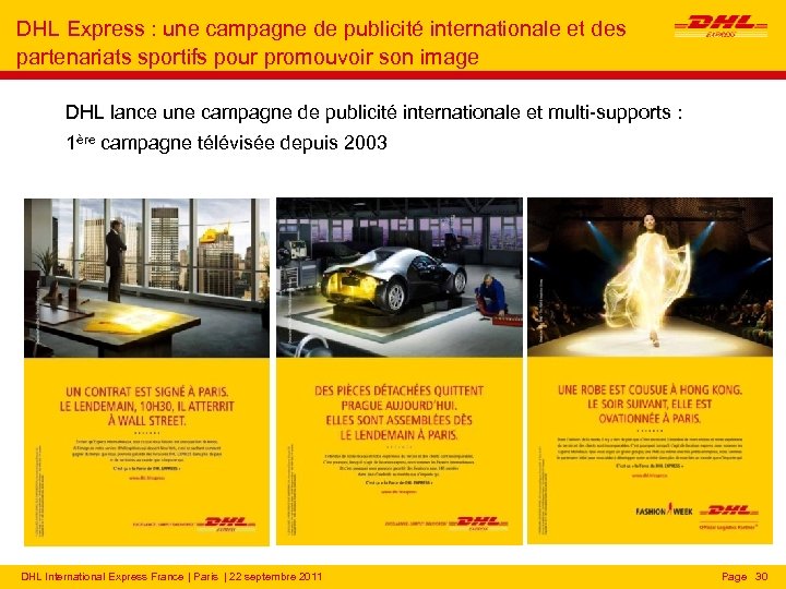 DHL Express : une campagne de publicité internationale et des partenariats sportifs pour promouvoir