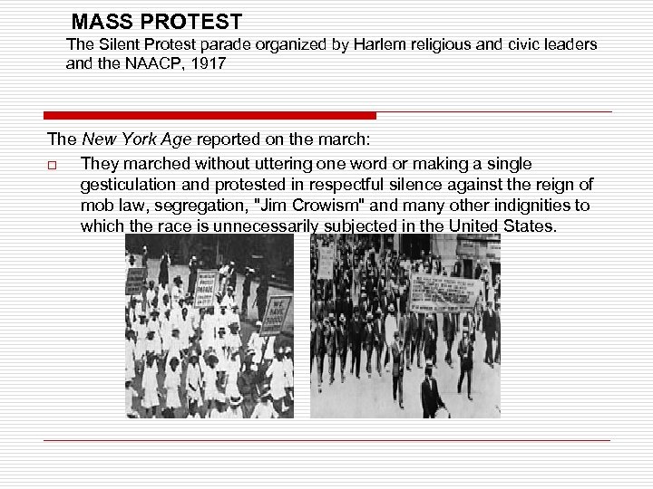  MASS PROTEST The Silent Protest parade organized by Harlem religious and civic leaders