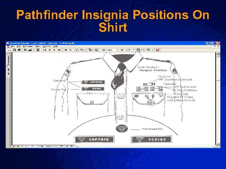 Slide 34 © 2003 By Default! Pathfinder Insignia Positions On Shirt A Free sample