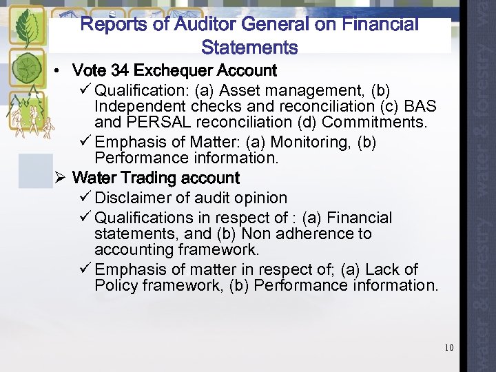 Reports of Auditor General on Financial Statements • Vote 34 Exchequer Account ü Qualification: