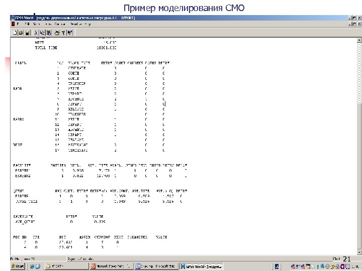 Пример моделирования СМО 21 
