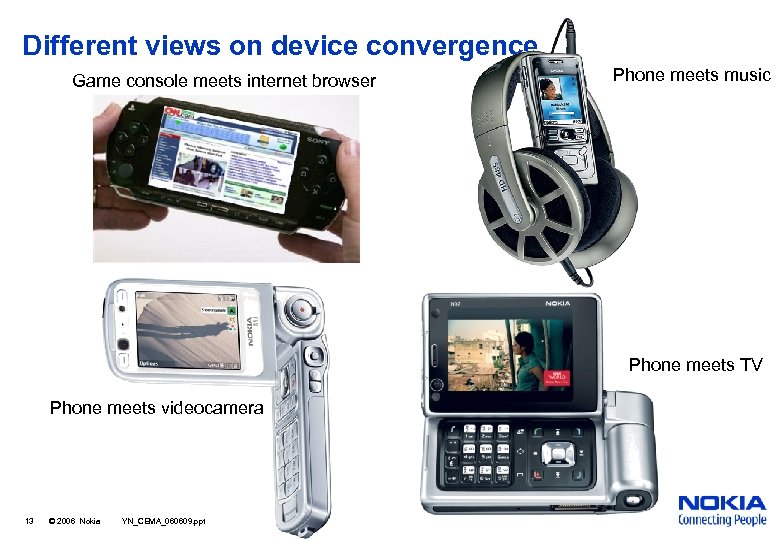 Different views on device convergence Game console meets internet browser Phone meets music Phone
