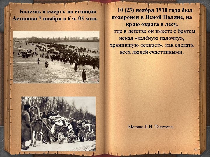 Болезнь и смерть на станции Астапово 7 ноября в 6 ч. 05 мин. 10