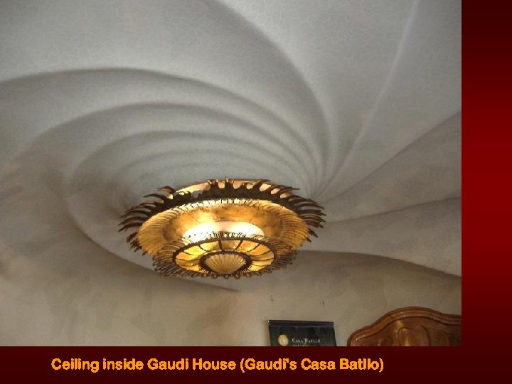 Ceiling inside Gaudi House (Gaudi's Casa Batllo) 