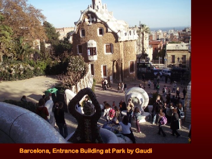 Barcelona, Entrance Building at Park by Gaudi 