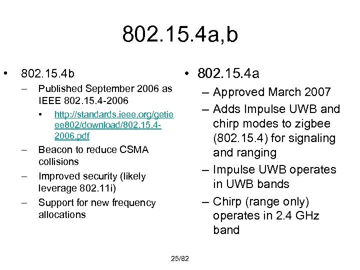 802. 15. 4 a, b • • 802. 15. 4 a 802. 15. 4