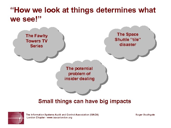 “How we look at things determines what we see!” The Space Shuttle “tile” disaster