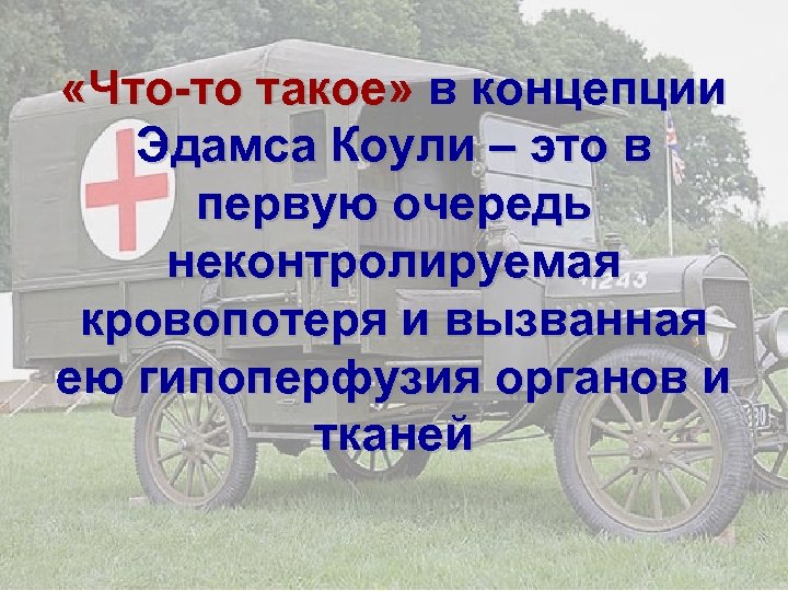  «Что-то такое» в концепции Эдамса Коули – это в первую очередь неконтролируемая кровопотеря