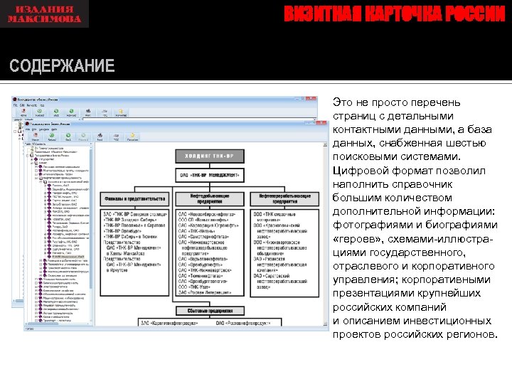 ВИЗИТНАЯ КАРТОЧКА РОССИИ СОДЕРЖАНИЕ Это не просто перечень страниц с детальными контактными данными, а