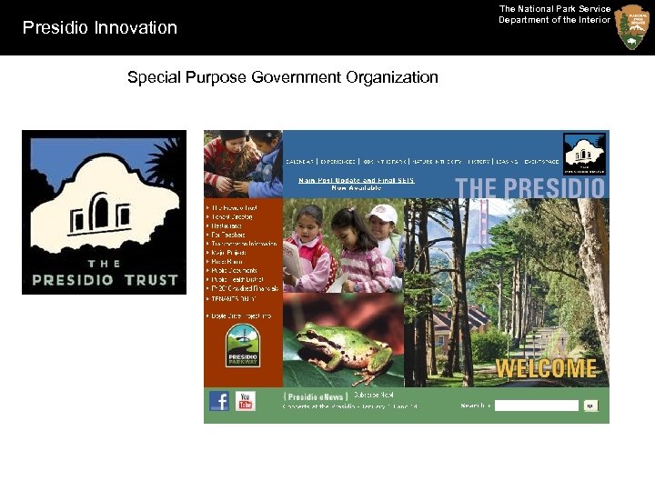 Presidio Innovation Special Purpose Government Organization The National Park Service Department of the Interior