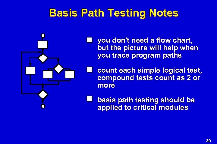 Basis Path Testing Notes you don't need a flow chart, but the picture will