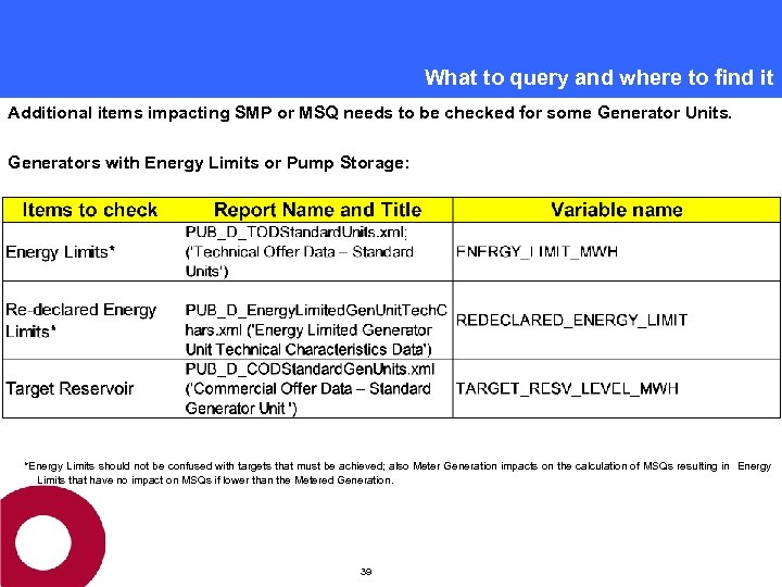 What to query and where to find it Additional items impacting SMP or MSQ