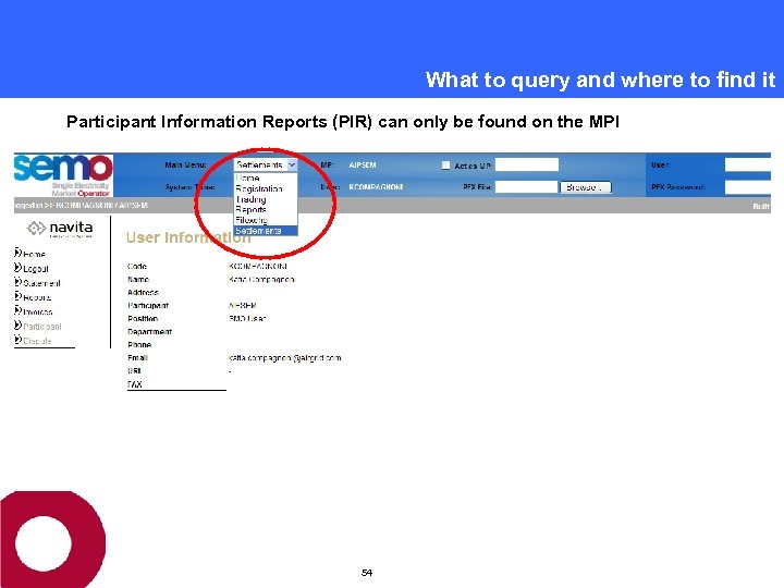 What to query and where to find it Participant Information Reports (PIR) can only