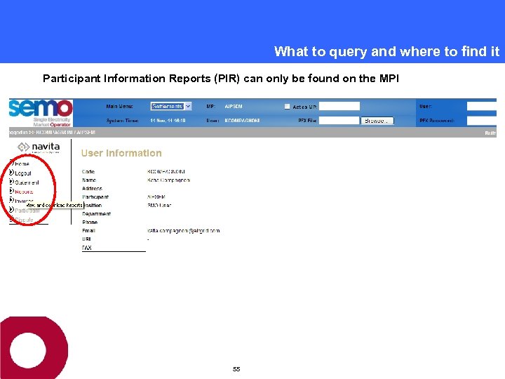 What to query and where to find it Participant Information Reports (PIR) can only