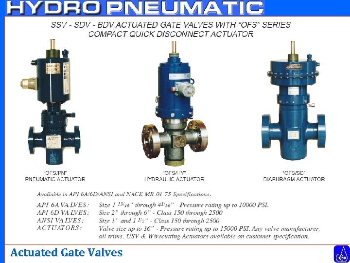 Actuated Gate Valves 