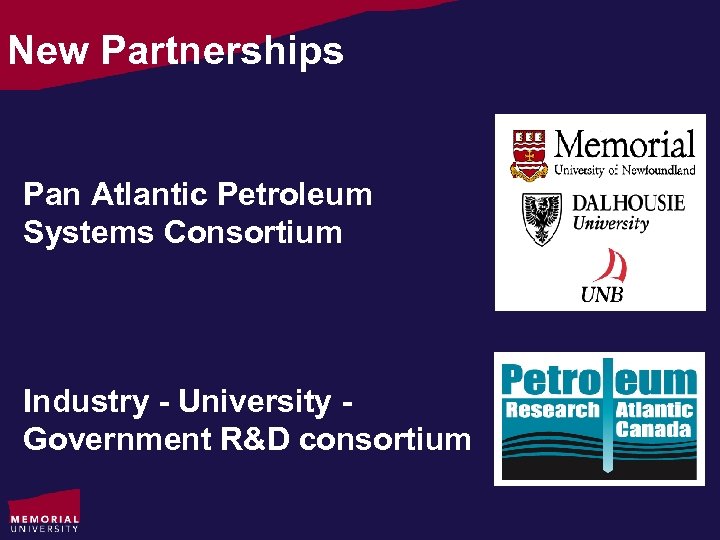 New Partnerships Pan Atlantic Petroleum Systems Consortium Industry - University Government R&D consortium xxx