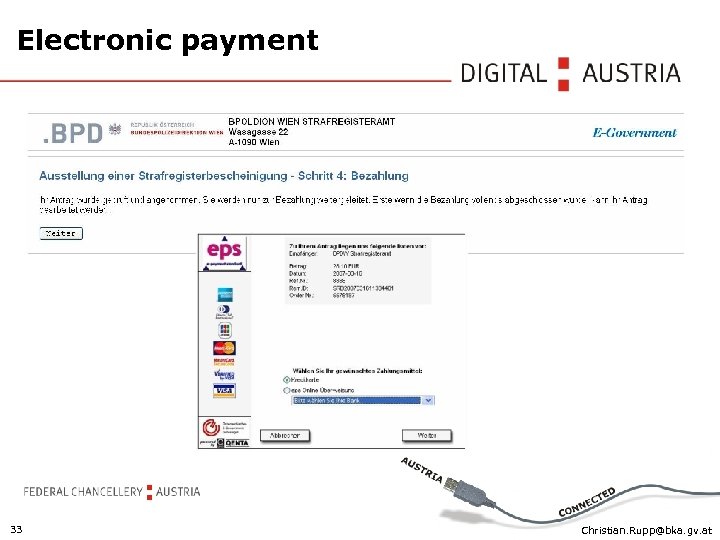 Electronic payment 33 Christian. Rupp@bka. gv. at 