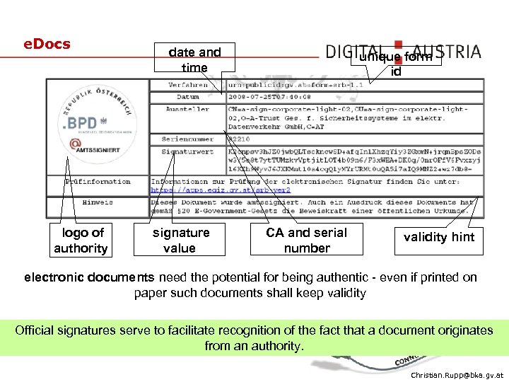 e. Docs logo of authority date and time signature value unique form id CA