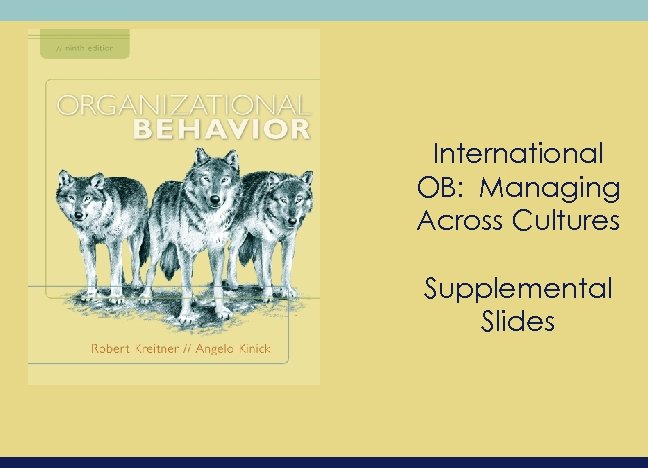 International OB: Managing Across Cultures Supplemental Slides Chapter 4 © 2008 The Mc. Graw-Hill