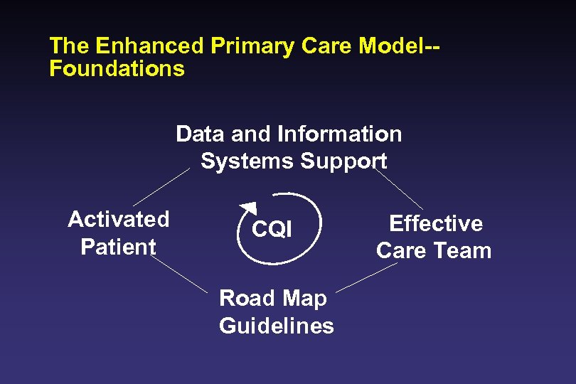 The Enhanced Primary Care Model-Foundations Data and Information Systems Support Activated Patient CQI Road