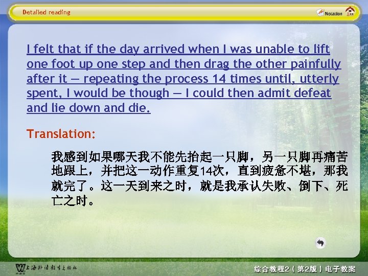 Detailed reading I felt that if the day arrived when I was unable to