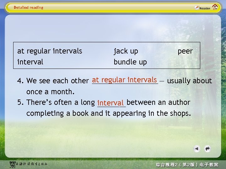 Detailed reading at regular intervals interval jack up bundle up peer ___________ 4. We