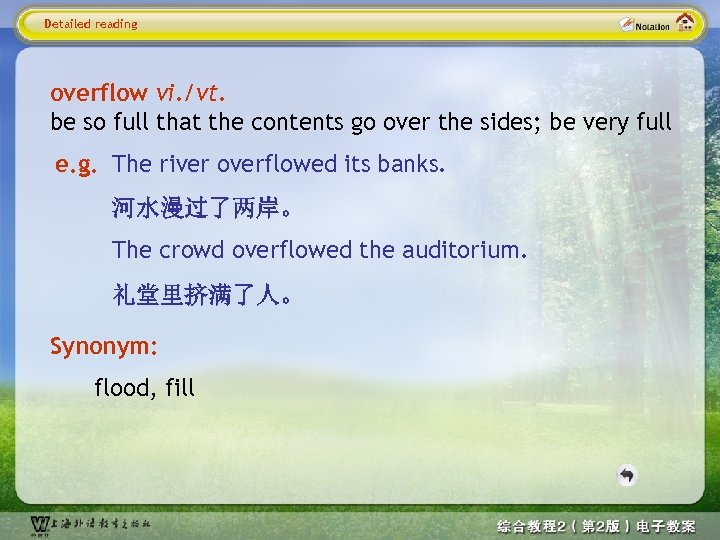 Detailed reading overflow vi. /vt. be so full that the contents go over the