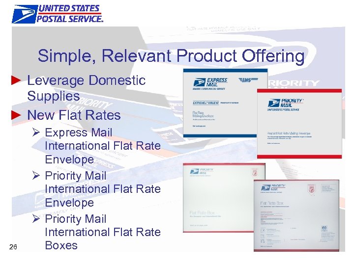 The Right Products & Features Simple, Relevant Product Offering ► Leverage Domestic Supplies ►