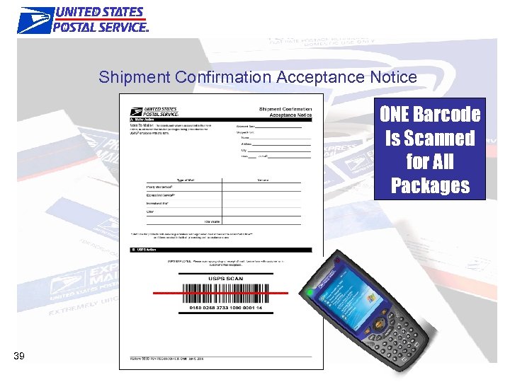 Improve Convenience Shipment Confirmation Acceptance Notice ONE Barcode Is Scanned for All Packages 39