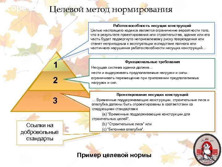 Scope of the Reformметод нормирования Целевой Работоспособность несущих конструкций Целью настоящего кодекса является ограничение