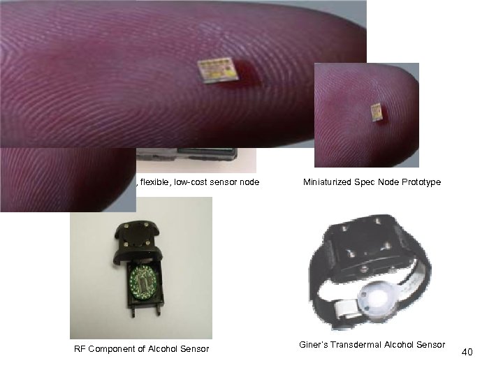 Sensor Devices Mote, Smart Dust: Small, flexible, low-cost sensor node RF Component of Alcohol