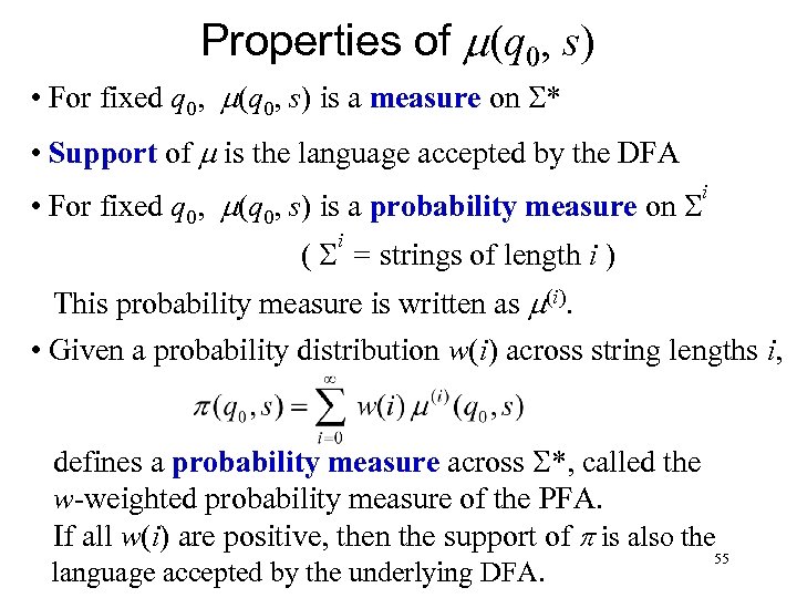 Properties of (q 0, s) • For fixed q 0, (q 0, s) is