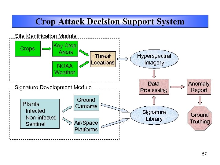 Crop Attack Decision Support System Site Identification Module Crops Key Crop Areas NOAA Weather