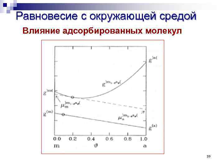 Равновесие с окружающей средой Влияние адсорбированных молекул 39 