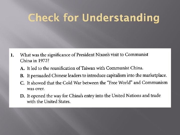 Check for Understanding 