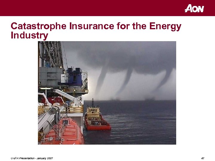 Catastrophe Insurance for the Energy Industry U of H Presentation - January 2007 47