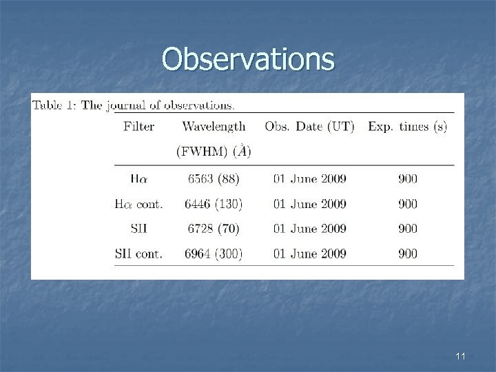 Observations 11 