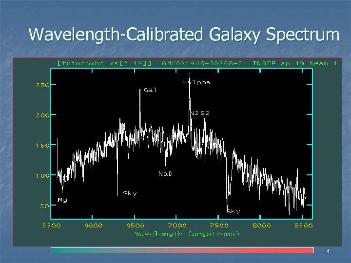 Wavelength-Calibrated Galaxy Spectrum 4 