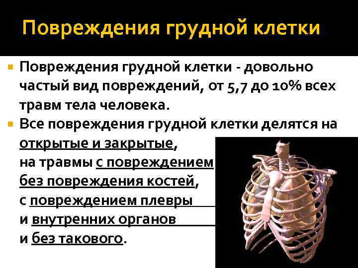 Презентация повреждения грудной клетки