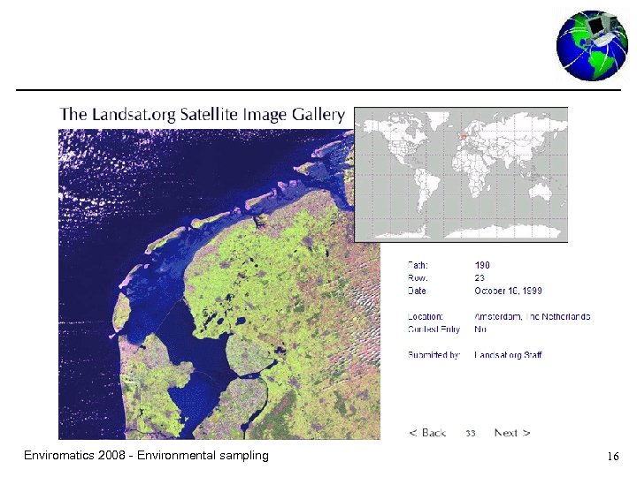 Enviromatics 2008 - Environmental sampling 16 