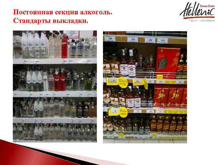 Постоянная секция алкоголь. Стандарты выкладки. 
