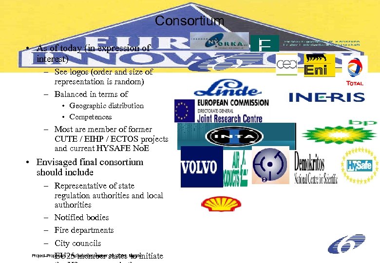 Consortium • As of today (in expression of interest) – See logos (order and