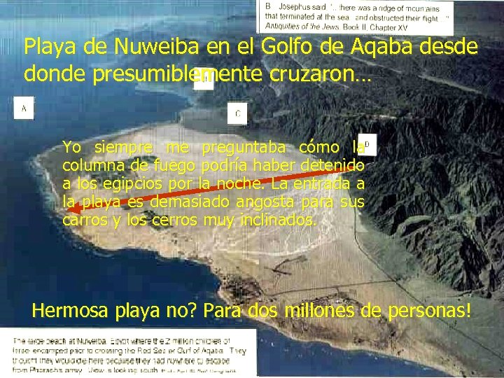 Playa de Nuweiba en el Golfo de Aqaba desde donde presumiblemente cruzaron… Yo siempre