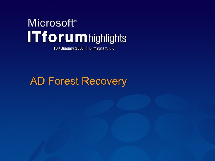 AD Forest Recovery 