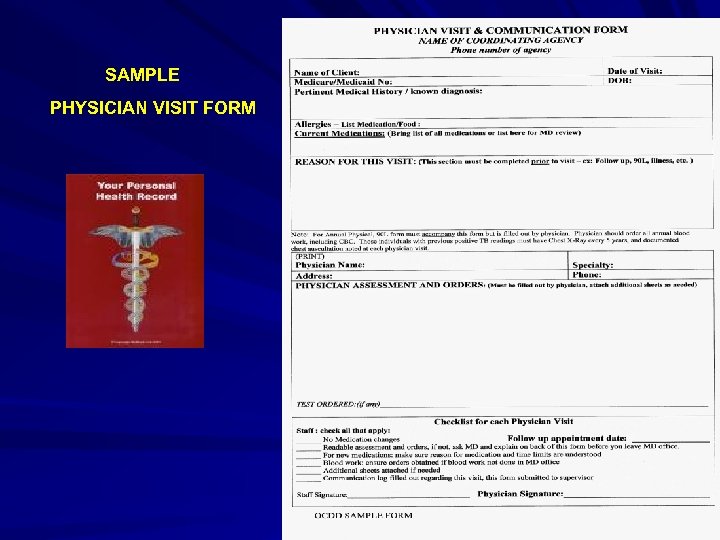 SAMPLE PHYSICIAN VISIT FORM 