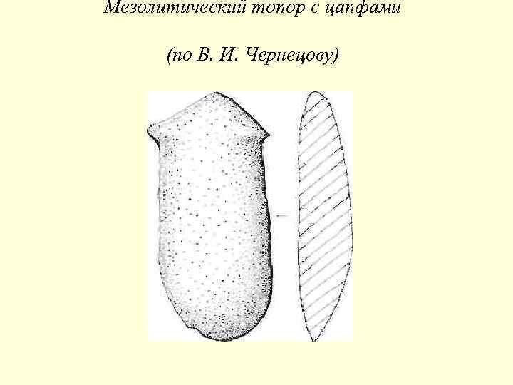 Мезолитический топор с цапфами (по В. И. Чернецову) 