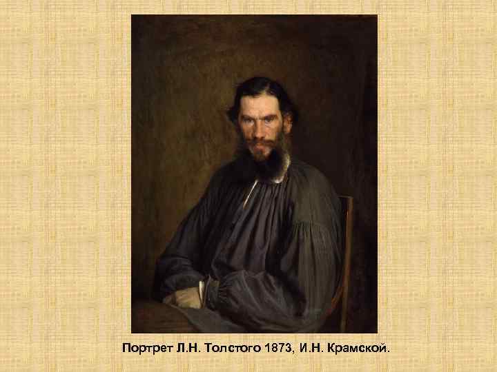 Портрет Л. Н. Толстого 1873, И. Н. Крамской. 