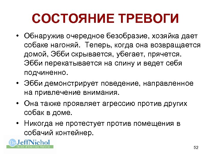 СОСТОЯНИЕ ТРЕВОГИ • Обнаружив очередное безобразие, хозяйка дает собаке нагоняй. Теперь, когда она возвращается