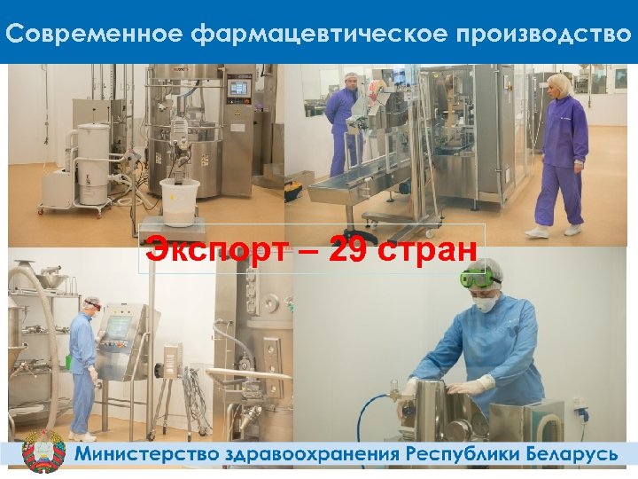 Современное фармацевтическое производство Экспорт – 29 стран 13 
