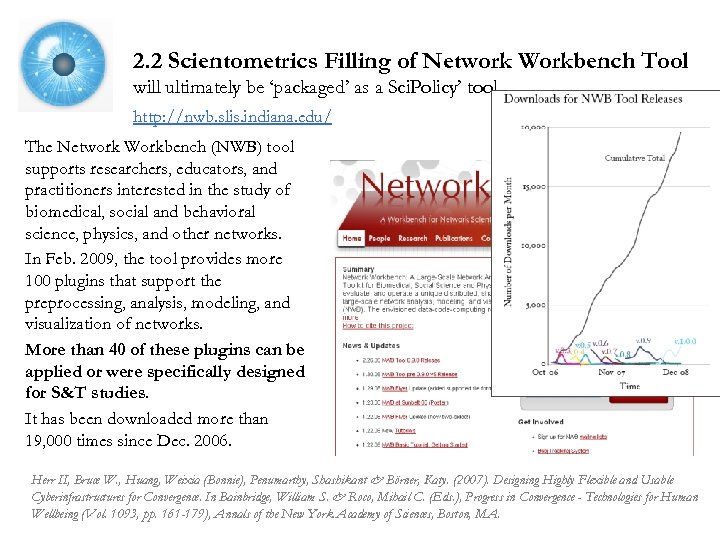 2. 2 Scientometrics Filling of Network Workbench Tool will ultimately be ‘packaged’ as a